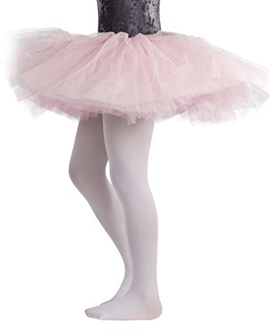 CALZITALY PACK 1/2 Collant Danza Bambina | Calze Ballet Bimba | 40 Den | da 4 a 14 anni | Rosa, Nero, Naturale, Bianco (6 anni, Bianco)