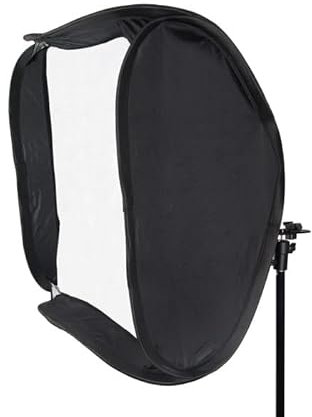 Easy Folder Softbox (vasca) 60 x 60 cm con supporto per flash compatti, ad esempio Canon Speedlite 380EX 430EX II 550EX 580EX 580EXII / Nikon Speedlight SB-600 SB-700 SB-800 SB-900 e molto altro