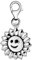 Quiges Charm Anhänger Happy Sonne Gesicht 925 Silber mit Karabinerverschluss für Bettelarmband