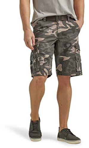 Lee Men's Big-Tall Dungarees Belted Wyoming Cargo Short, Ash Camo, 54