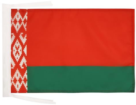 AZ FLAG - Flagge Weißrussland - 45x30 cm Mit Kordel - Weißrussische Fahne 30 x 45 Cm - Flaggen
