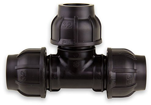 PE Tube Raccord en T 25 x 25 x 25 mm avec DVGW
