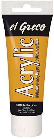 KREUL 28318 - El Greco Acrylic, 75 ml Tube in lichter ocker, hochpigmentierte, glänzende Acrylfarbe in Studienqualität, buttrig vermalbar, für pastose Malerei