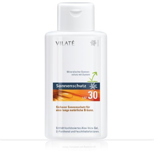 Vilate Sonnenschutz LSF 30 Hoch! Mit schützendem Aloe-Vera Gel. Inhalt 250 ml