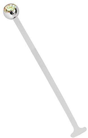 Modern Nature Piercing-Schmuck Lippenpiercing Teflon 1,2 mm weiss mit Zirkonia Titan Kugel multi-klar in 3 mm. Individuell geeignet als Lippenpiercing, Mundpiercing und Ohrpiercing.