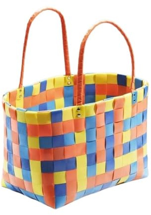 Tasche aus Kunststoff, bunt kariert