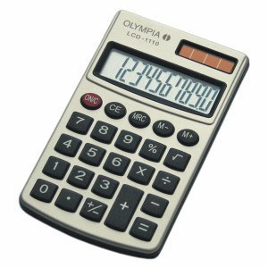 Olympia Taschenrechner LCD-1110 SR 10-stellig Batterie/Solar-Betrieb silber