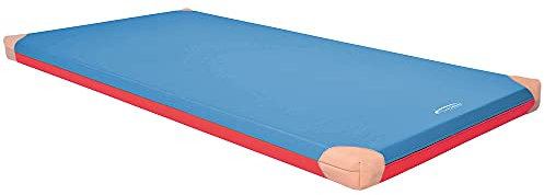 Grevinga® FUN-Turnmatte (VB 120) | 200 x 100 x 8 cm | BLAU-ROT | mit Lederecken