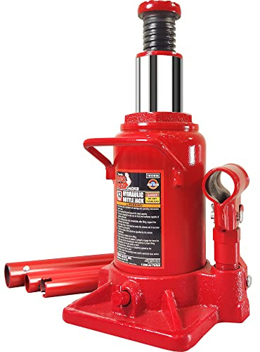 BIG RED T91207A-1 Torin Hydraulic Stubby Low Profile Bottle Jack, 12 Ton (24,000 LBs),Red