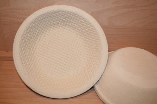 Gärkorb Brotform Holzschliff für 1,00 kg Brote mit Bodenmuster Waffel rund