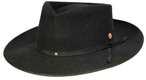 Mayser UDO Fedora Musikerhut aus Haarfilz - Schwarz-Schwarz (8001-8001) - 56,5 cm (56)