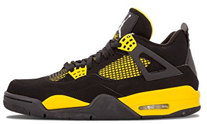 Nike Air Jordan 4 Retro BG, Scarpe sportive, da bambino, Uomo, 308497_008, Nero/bianco/giallo (Blac/White/Tour Yellow), 11 D(M) US