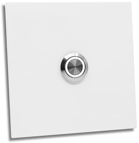 Jung Edelstahl Design Edelstahl Türklingel Bochum E1-002, Klingelschild weiß pulverbeschichtet Klingel ohne Gravur Klingelplatte mit LED (weiss)
