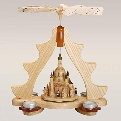 Kunsthandwerkstube Tischpyramide Waldhaus Teelichtpyramide, Dresdner Frauenkirche, Erzgebirge