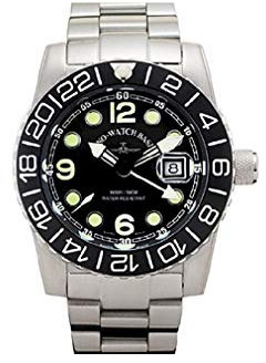 Zeno Watch Basel Herren Uhr Analog Quarz mit Edelstahl Armband 6349Q-GMT-a1M
