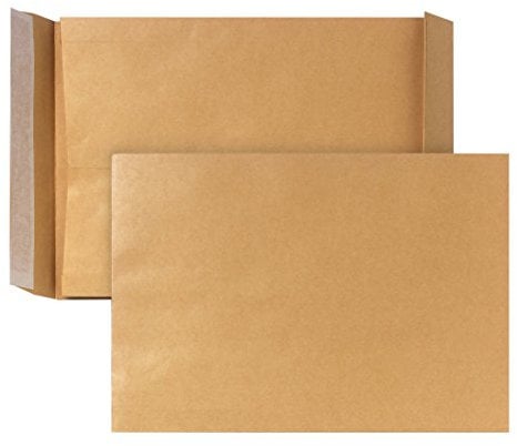 Faltentasche mit Klotzboden B4 (353x250x40mm) haftklebend braun 150g 200 Stück