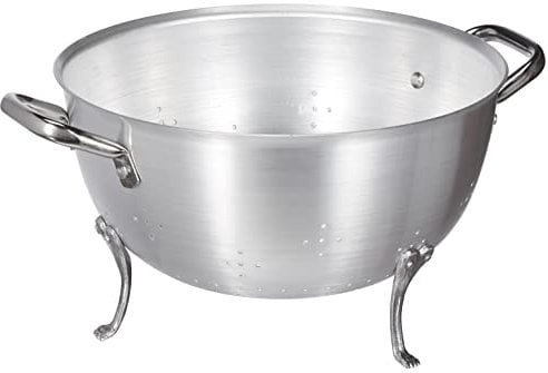 Pentole Agnelli Colapasta a 3 Piedi, in Alluminio, Semisferico, con 2 Manici in Acciaio Inossidabile, 28 cm, Argento