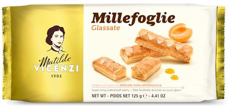 Matilde Vicenzi - Millefoglie Glassate di Matilde con Delicata Nota di Albicocca, Croccanti Pasticcini di Delicata Sfoglia, Fragranti e Friabili, Confezione da 125 gr