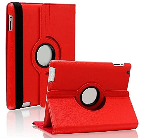 PHONILLICO® Coque Rotative 360° Rouge Compatible avec iPad Air 2 - Coque Housse Etui Protection Rotation 360 Degres Fonction Portrait Paysage