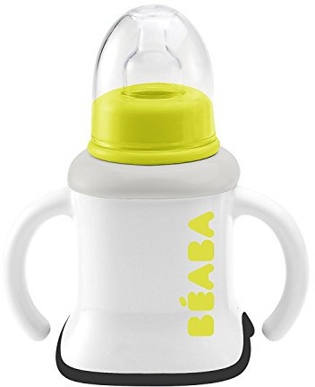 Béaba 913384 - Taza de aprendizaje evolutiva, 3 en 1, blanco y neón