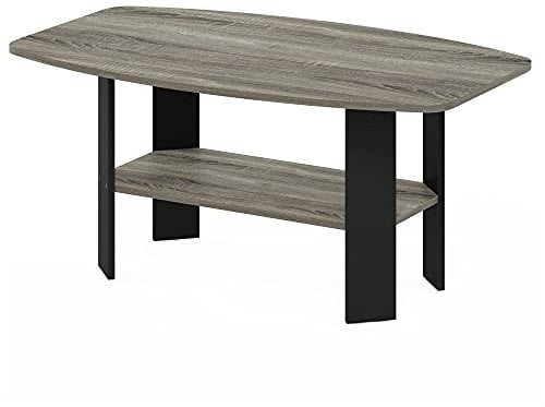 Furinno Couchtisch im schlichten Design, französische Eiche/Schwarz