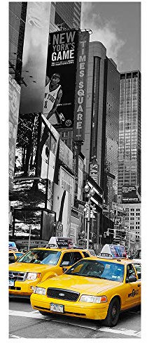 Ambiance - Live Sticker Porte 204x83 cm - Time Square et Taxis J4-YSJL13-NYtaxi New York Taxi