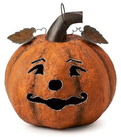 Large Metal Pumpkin Halloween Lantern by Halloween
