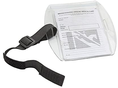 Shires Rider Medical Arm Band, Adjustable Strap, Medical Card,