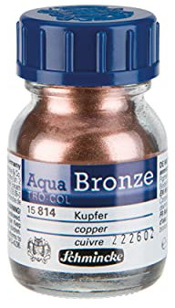 Schmincke - aqua-Bronze, cuivre, 20 ml, 15 814 032, pour des effets métallique brillants sur des tableaux de Gouache ou d’Aquarelles, papier, carton, carton entoilé ou toile