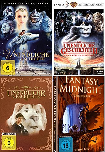 Das Original: DIE UNENDLICHE GESCHICHTE Teil 1 2 3 + Bonus Fantasy Box MIDNIGHT CHRONICLES 8 Filme DVD Collection (Midnight Chronicles / Fire Dragon Hunter / Der Meister der Ringe / Geralt von Riva / Mystikal)