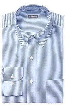 Van Heusen Men's Dress Shirt Regular Fit Pinpoint Stripe, Blue, 16.5 Neck 32-33 Sleeve