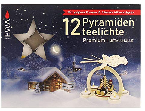 JEKA Pyramidenteelichte 12 Stück pro Packung mit Alu-Hülle