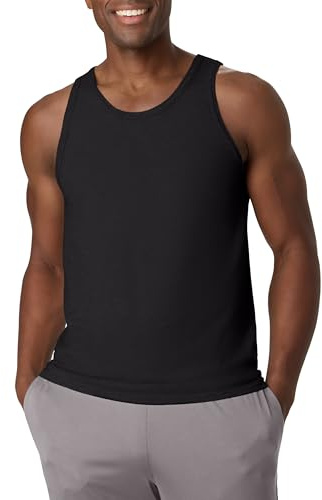 Hanes mens X-temp Tank Top 2 Pack Shirt, Black, Small US