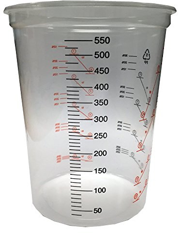 600ml Clear Plastic Mixing Cup - 10pk - Includes Lids…