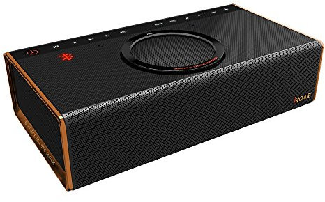 Creative iROAR Lautsprecher (Intelligentes 5-Treiber-Soundsystem mit 2 Verstärkern, integriertem Subwoofer, zwei Mikrofonen, Mic-Beam-Technologie) schwarz