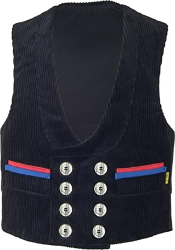 JOB Image Zunftweste Trenkercord schwarz rot/Blaue Paspelierung Weste Zimmermann