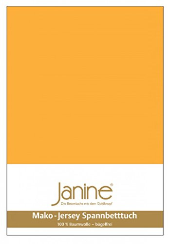Janine Spannbettlaken Jersey 5007, Gr. 150x200 cm, Fb. 63 Sonnengelb, Mako-Jersey