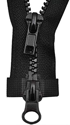 GIM Starker 2 Wege Reißverschluß Kunststoff 8 mm 80 cm z.B. für Motorradjacke, Arbeitsjacken, Winterjacken u.s.w. n
