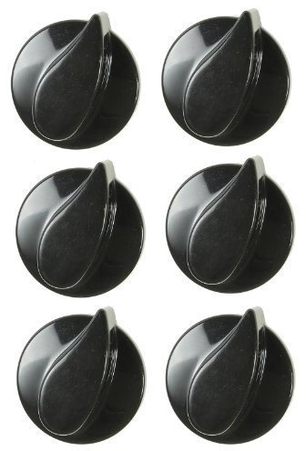 Belling Oven Cooker Hob Gas Flame Control Knobs (Black, Pack of 6)