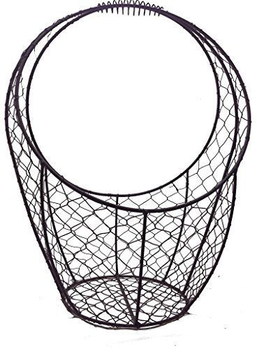 Crispe home & garden Rustikaler hoher Drahtkorb - groß - für Dekorationen, Blumen oder als Hanging-Basket - Höhe 43 cm