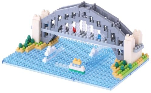 nanoblock NBH-101 - Sydney Harbour Bridge / Sydney Hafenbrücke, Minibaustein 3D-Puzzle, Sights to See Serie, 310 Teile, Schwierigkeitsstufe 3, schwer