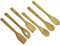 com-four® 6-teiliges Küchenhelferset, Grillwender, Kochlöffel, Pfannenwender, Schlitzlöffel, Lochkelle und Gabel aus Bambus (6 tlg. - Bambus - braun)
