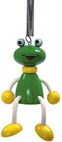 Hess Holzspielzeug 14700 - Schwingfigur aus Holz mit Metallfeder, Frosch, handgefertigt, Dekoration für Kinderzimmer