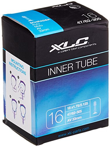 XLC 144367 Fahrradschlauch 16 x1.75/2.125 47/62-305 AV 33 mm, 2508160200, Schwarz