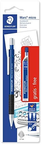 STAEDTLER 7757BK25D Mars micro Druckbleistift 775 07 und Feinminen HB, 0. 7 mm, 1 Stück