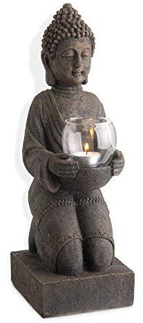Buddha Statue Windlichthalter Kerzenständer Dekofigur H 44 cm 5989500