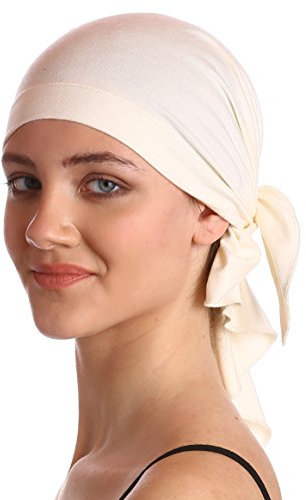 Deresina Headwear Unisex Extra grobes Bambus Bandana, Multifunktionale Kopfbedeckung, Bambus Chemo Kopftuch, weich dreieckiges Bandanas (Cream)