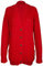 New Womens Everyday Long Sleeve Button Top Ladies Chunky Aran Cable Knit Grandad Cardigan Red Size 8 - 10