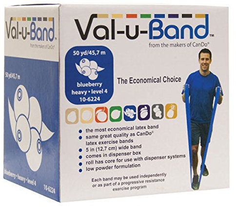 CanDo Trainingsband / Gymnastikband, Länge 45 m, Val-u-Band® - blaubeere (medium)