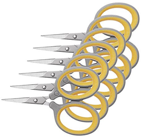 Westcott E-30420 00-I Schere Titanium Super rostfrei, 6 cm, 6 Stück, grau/gelb
